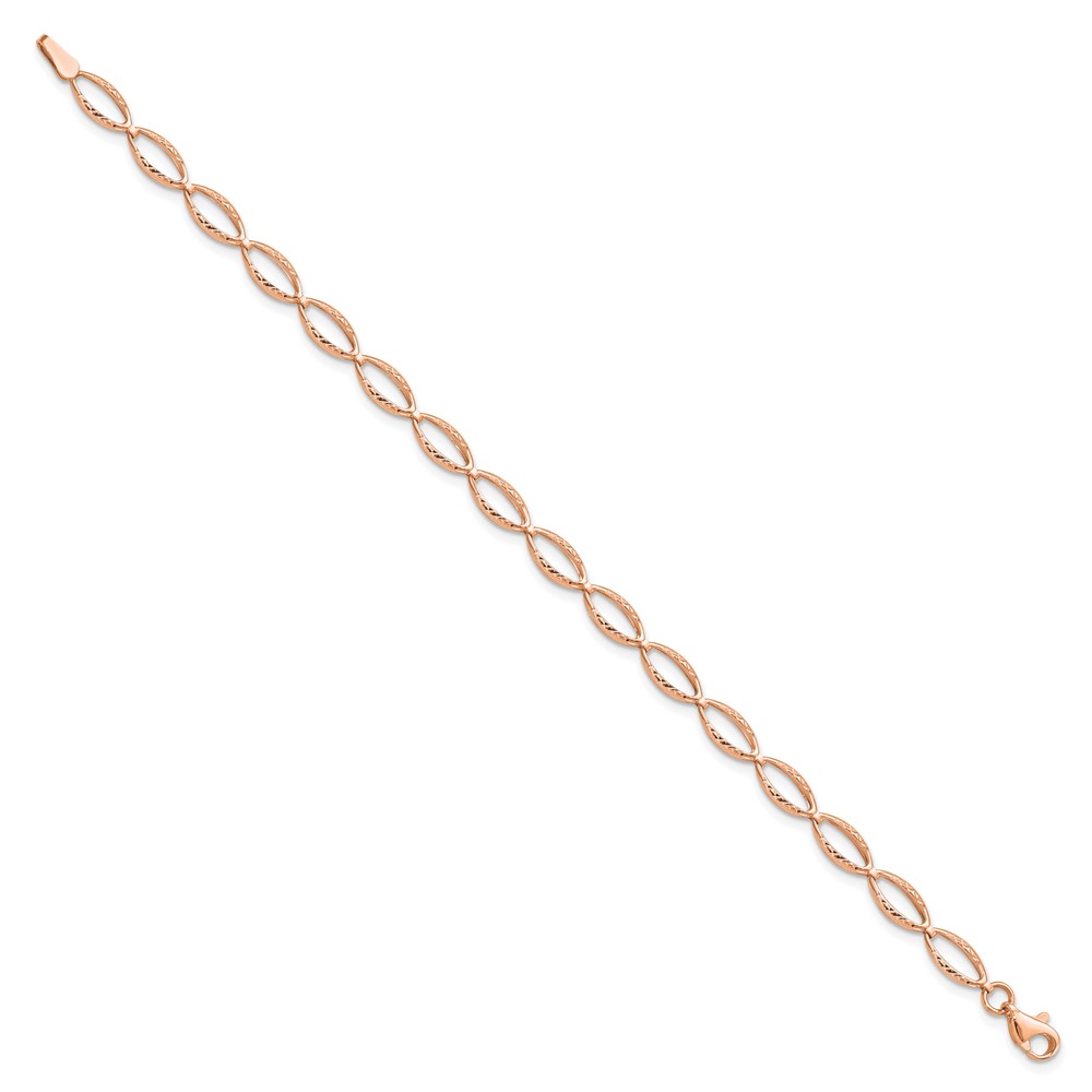 14K Rose Gold Polished and D/C Bracelet - 1