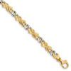 14K Two-tone 7 inch 6mm Hand Hand Polished Fancy Link with Fancy Lobster Clasp Bracelet - 0