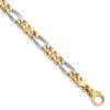 14K Two-tone 8 inch 6.1mm Hand Polished Fancy Link with Fancy Lobster Clasp Bracelet - 0