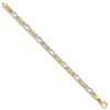 14K Two-tone 8 inch 6.1mm Hand Polished Fancy Link with Fancy Lobster Clasp Bracelet - 1