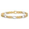 14K Two-tone 8 inch 6.1mm Hand Polished Fancy Link with Fancy Lobster Clasp Bracelet - 2