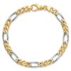 14K Two-tone 8 inch 6.1mm Hand Polished Fancy Link with Fancy Lobster Clasp Bracelet - 3