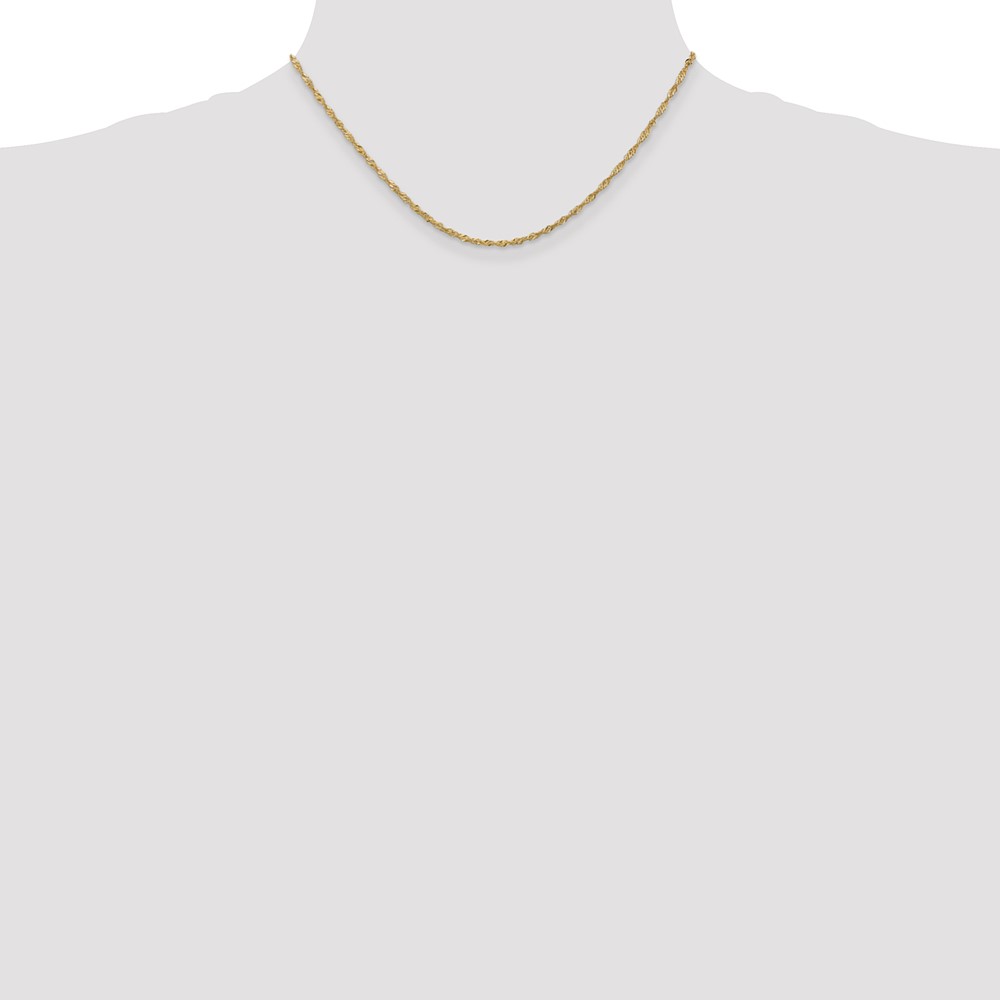 14K 16 inch 1.70mm Singapore with Lobster Clasp Chain - 3