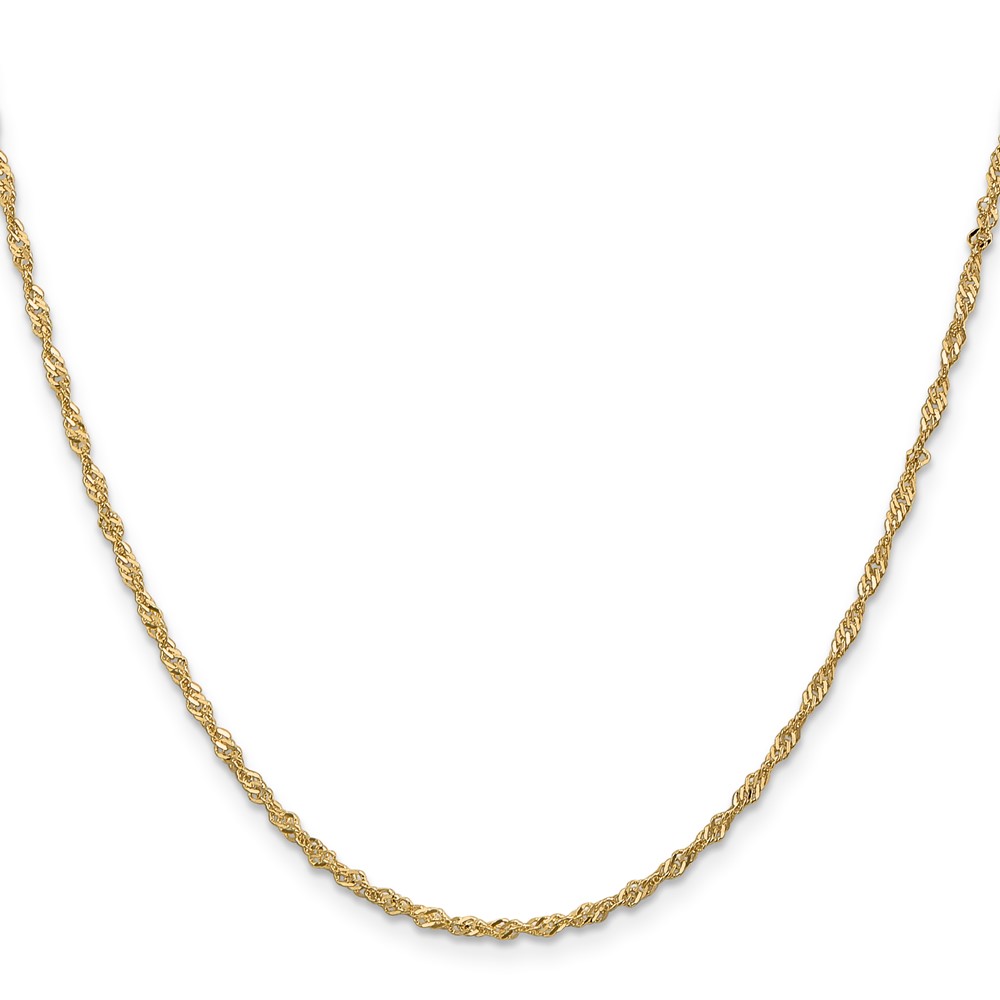 14K 16 inch 1.70mm Singapore with Lobster Clasp Chain - 1