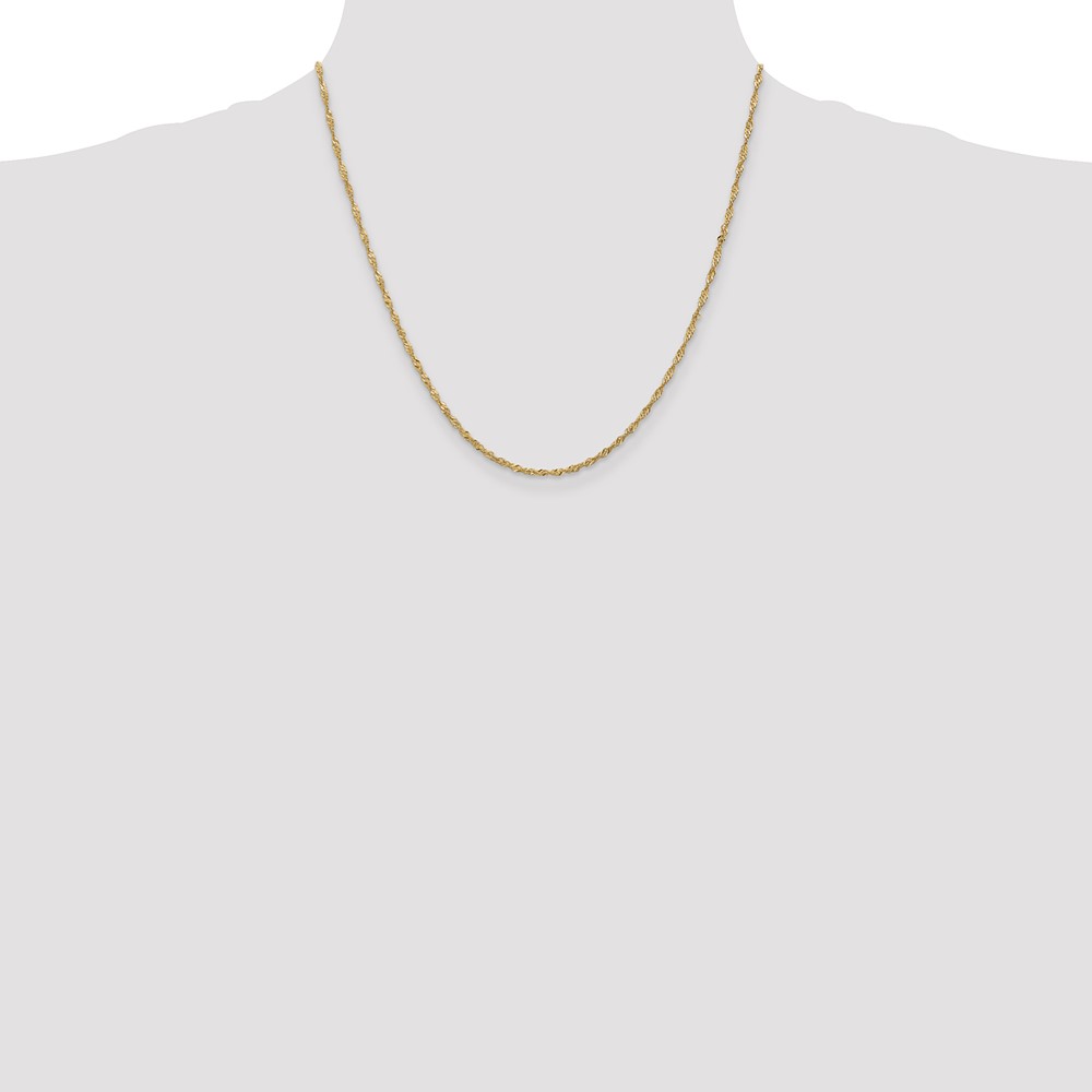 14K 20 inch 1.70mm Singapore with Lobster Clasp Chain - 3