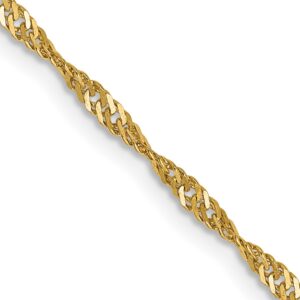 14K 16 inch 1.70mm Singapore with Lobster Clasp Chain - 0