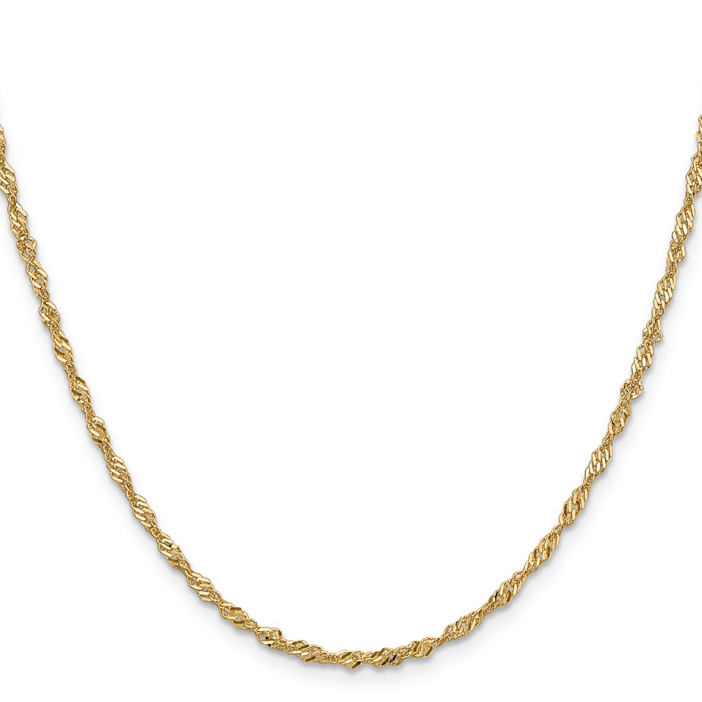 14K 20 inch 2mm Singapore with Lobster Clasp Chain - 1