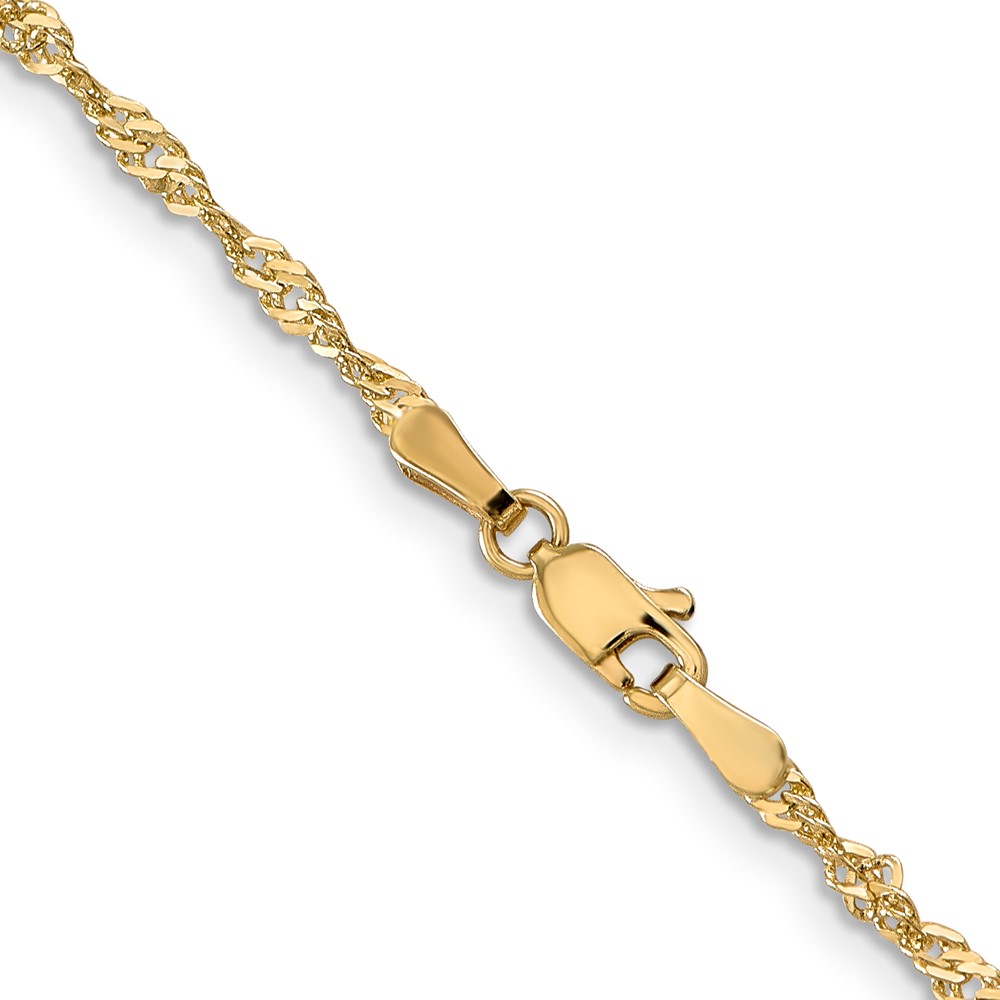14K 20 inch 2mm Singapore with Lobster Clasp Chain - 2