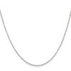 14K White Gold 22 inch 1mm Singapore with Spring Ring Clasp Chain - 1