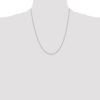 14K White Gold 22 inch 1mm Singapore with Spring Ring Clasp Chain - 3