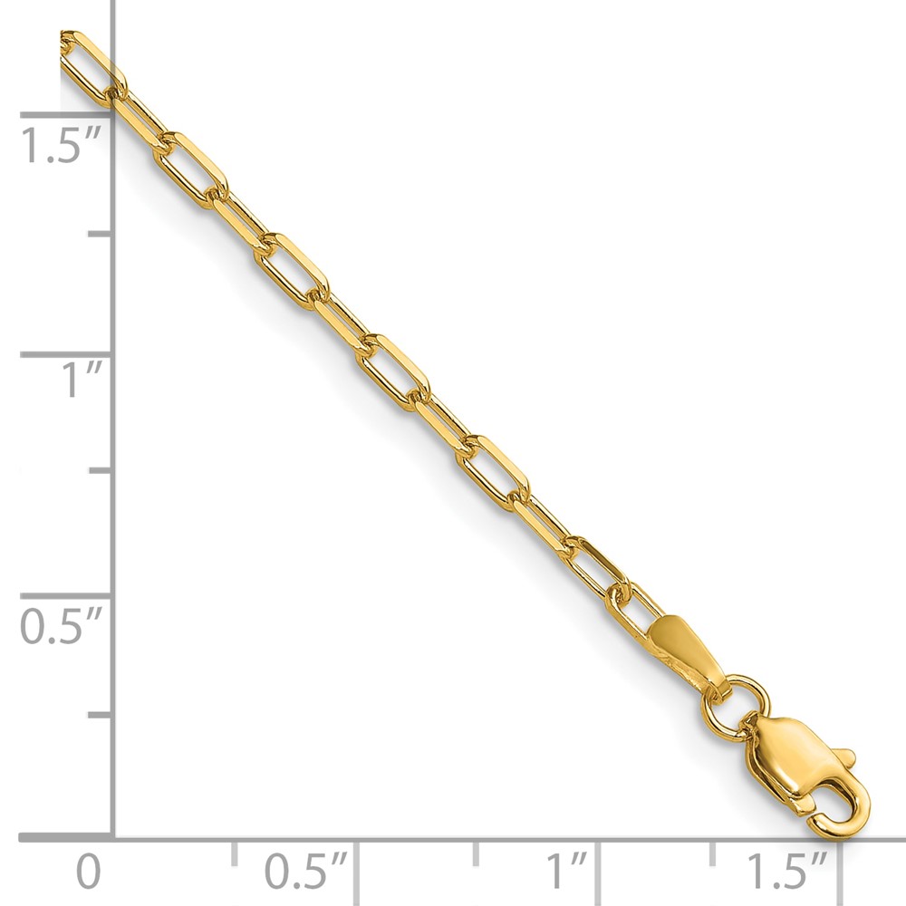 14k 2.1mm Solid Beveled Paperclip Chain - 1