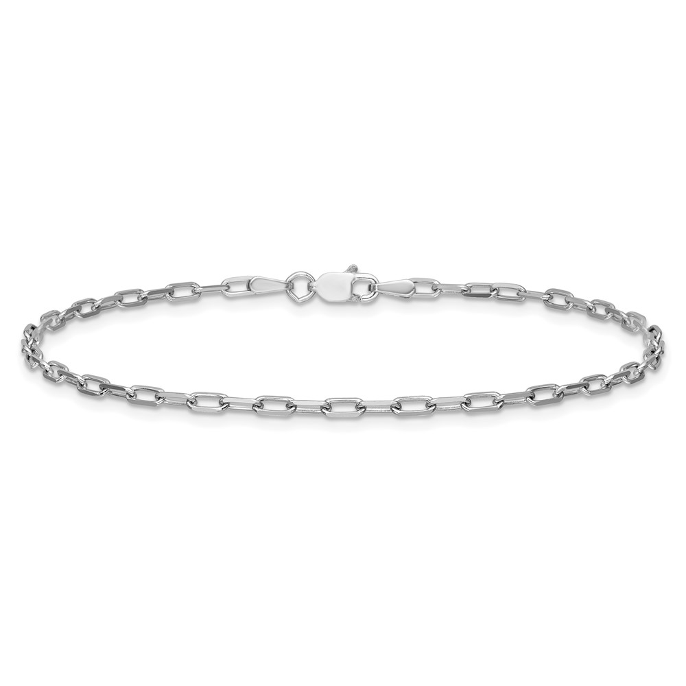 14k White Gold 2.1mm Solid Beveled Paperclip Chain - 3