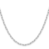 14k White Gold 3.0mm Solid Beveled Paperclip Chain - 1