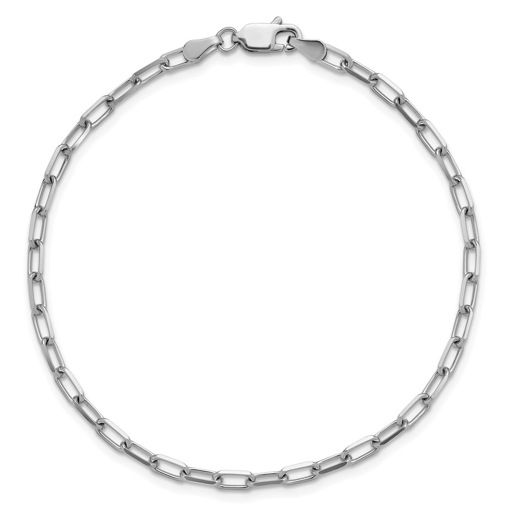 14k White Gold 3.0mm Solid Beveled Paperclip Chain - 4