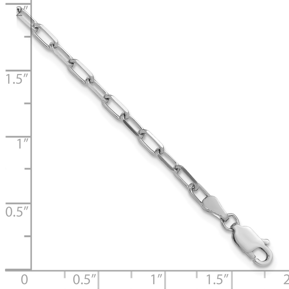 14k White Gold 3.0mm Solid Beveled Paperclip Chain - 2