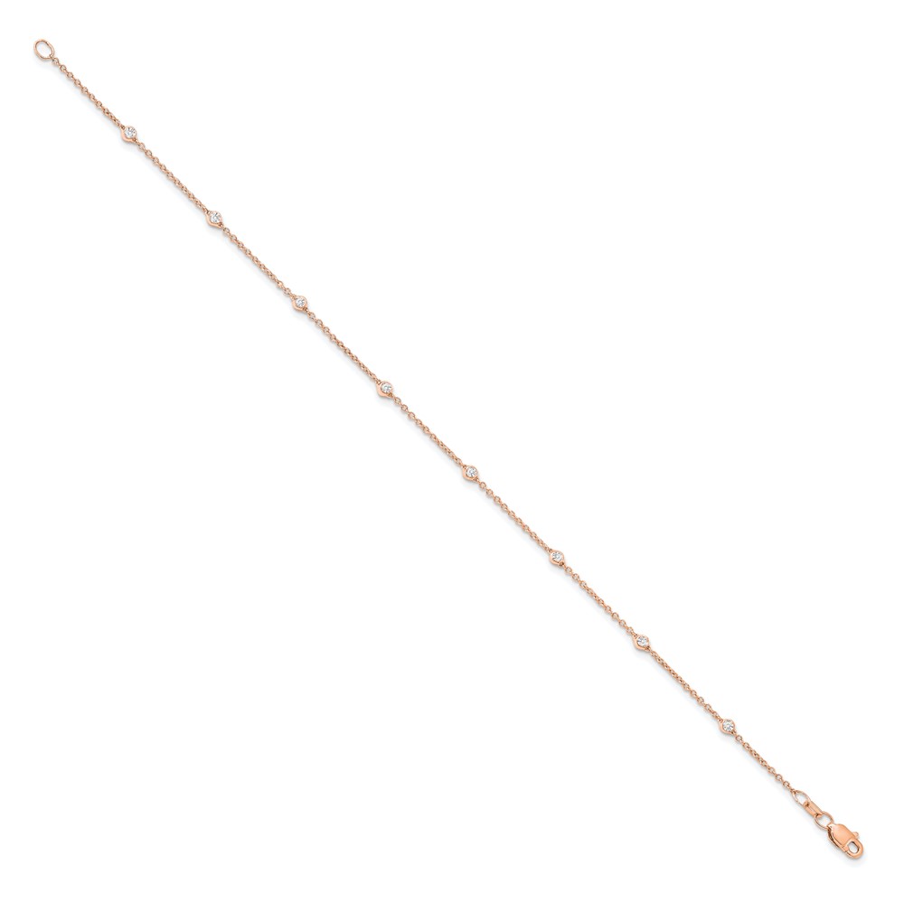 True Origin 14K Rose Gold 1/5 carat Lab Grown Diamond VS+ F+ Complete 9 Station 9 in Bracelet - 1