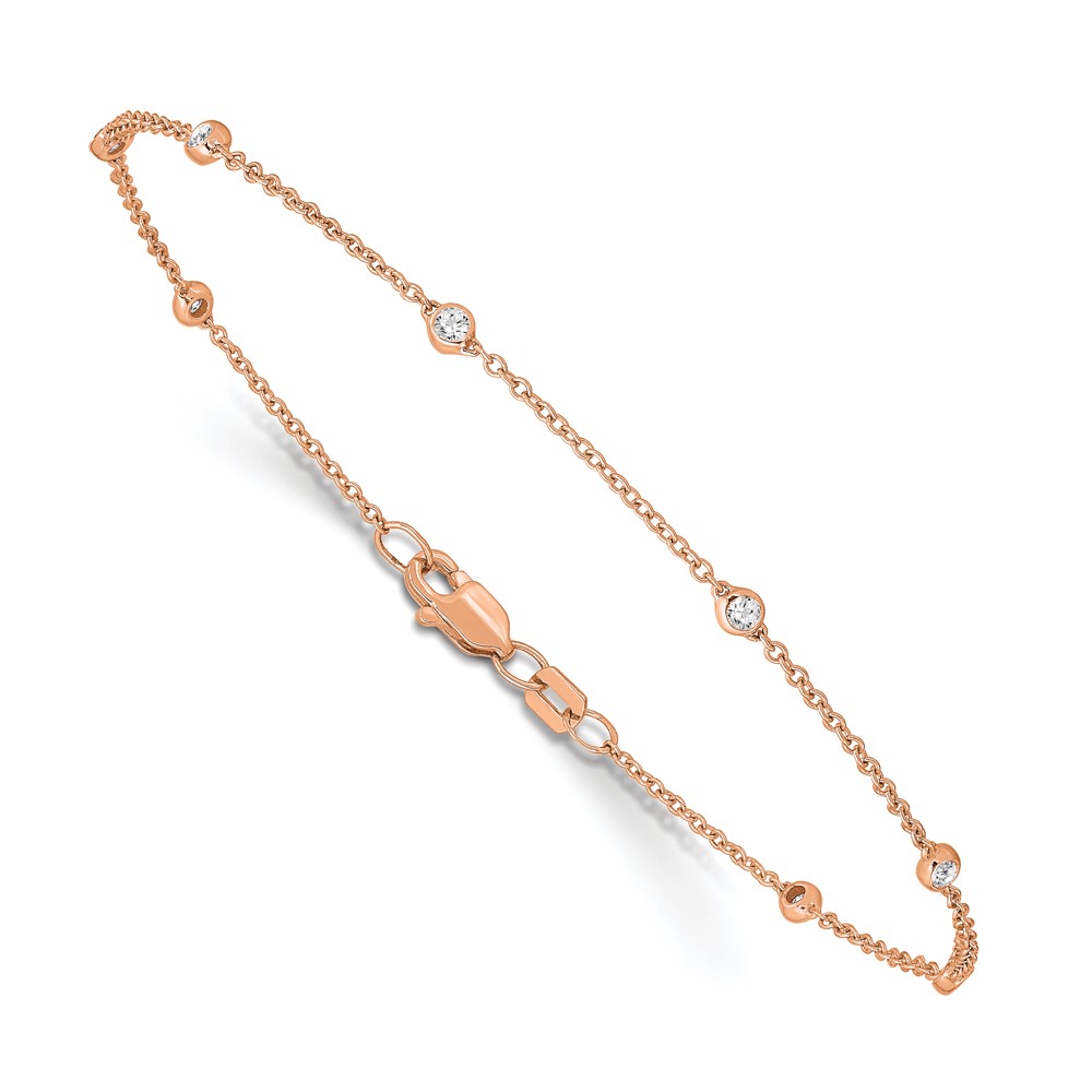 True Origin 14K Rose Gold 1/5 carat Lab Grown Diamond VS+ F+ Complete 9 Station 9 in Bracelet - 2