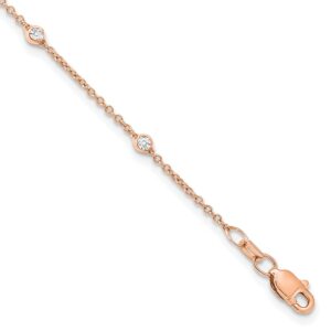 True Origin 14K Rose Gold 1/5 carat Lab Grown Diamond VS+ F+ Complete 9 Station 9 in Bracelet - 0