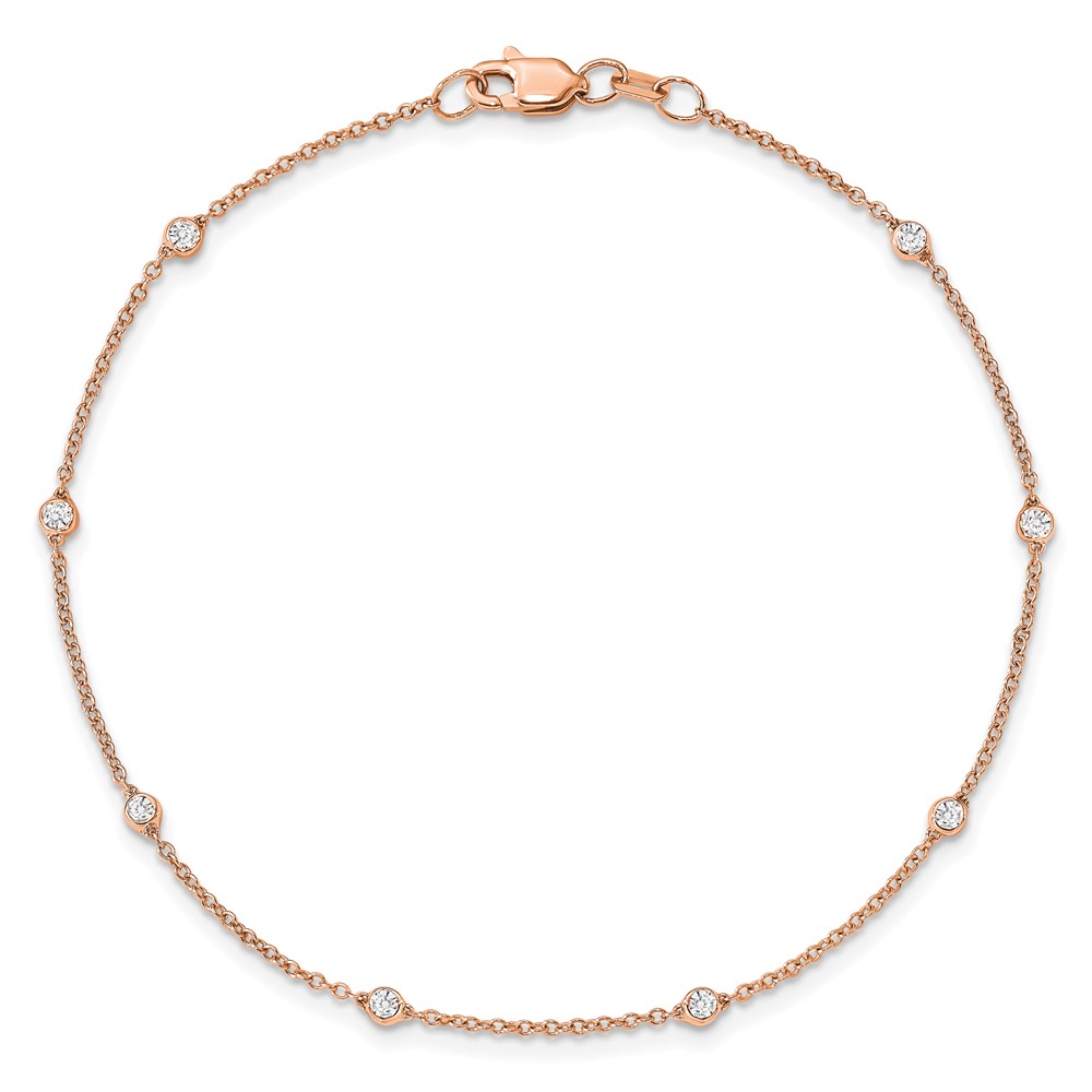 True Origin 14K Rose Gold 1/5 carat Lab Grown Diamond VS+ F+ Complete 9 Station 9 in Bracelet - 3