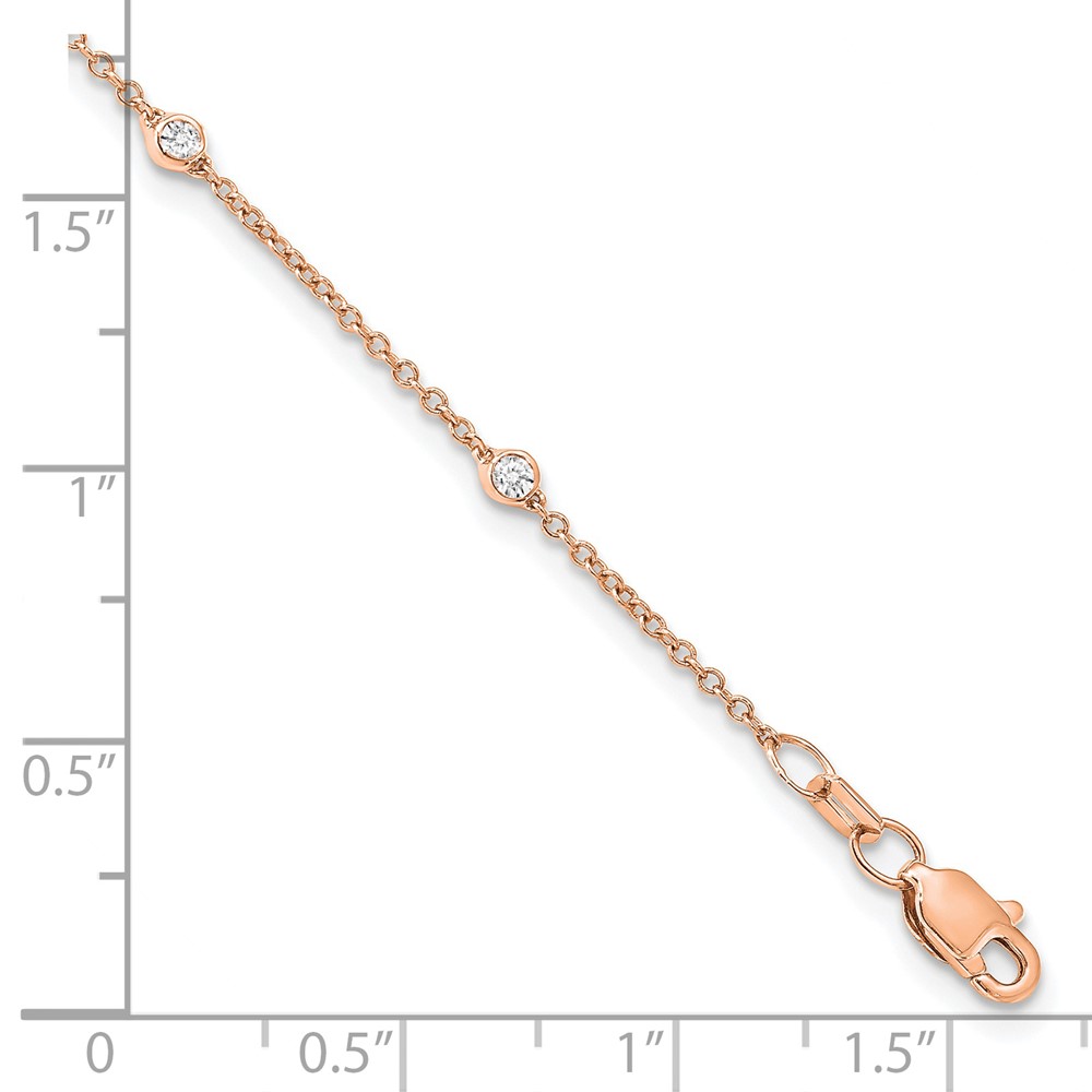 True Origin 14K Rose Gold 1/5 carat Lab Grown Diamond VS+ F+ Complete 9 Station 9 in Bracelet - 7