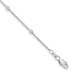 True Origin 14K White Gold 1/5 carat Lab Grown Diamond VS+ F+ Complete 9 Station 9 in Bracelet - 0