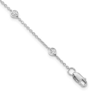 True Origin 14K White Gold 1/2 carat Lab Grown Diamond VS+ F+ Complete 8 Station 9 in Bracelet - 0