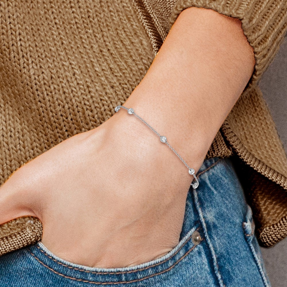 True Origin 14K White Gold 1/2 carat Lab Grown Diamond VS+ F+ Complete 8 Station 9 in Bracelet - 5 True Origin 14K White Gold 1/2 carat Lab Grown Diamond VS+ F+ Complete 8 Station 9 in Bracelet - 5