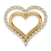 14k 1/2 carat Lab Grown Diamond VS/SI+ G+ Complete Double Heart Chain Slide Pendant - 0