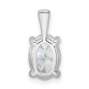 14k White Gold 2 carat Lab Grown Diamond VS+ F+ Oval Complete Four Prong Pendant - 2