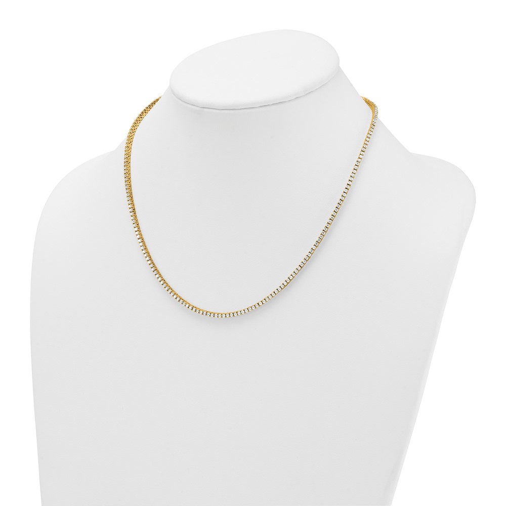 14k 4 1/2 carat Lab Grown Diamond VS/SI+ G+ Complete Round 18 inch Straight Tennis Necklace - 2 14k 4 1/2 carat Lab Grown Diamond VS/SI+ G+ Complete Round 18 inch Straight Tennis Necklace - 2