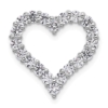 14k White Gold 1 carat Lab Grown Diamond VS/SI+ G+ Complete Heart Chain Slide Pendant - 0
