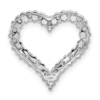 14k White Gold 1 carat Lab Grown Diamond VS/SI+ G+ Complete Heart Chain Slide Pendant - 2