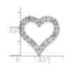 14k White Gold 1 carat Lab Grown Diamond VS/SI+ G+ Complete Heart Chain Slide Pendant - 3
