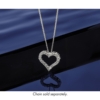 14k White Gold 1 carat Lab Grown Diamond VS/SI+ G+ Complete Heart Chain Slide Pendant - 4