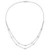 14k White Gold Complete 1/2 carat Diamond Multi-Station Double Strand 18 inch Necklace - 4