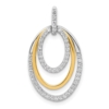 14k Two Tone 1/4 carat Lab Grown Diamond VS/SI+ G+ Complete Triple Oval Dangle Pendant - 0