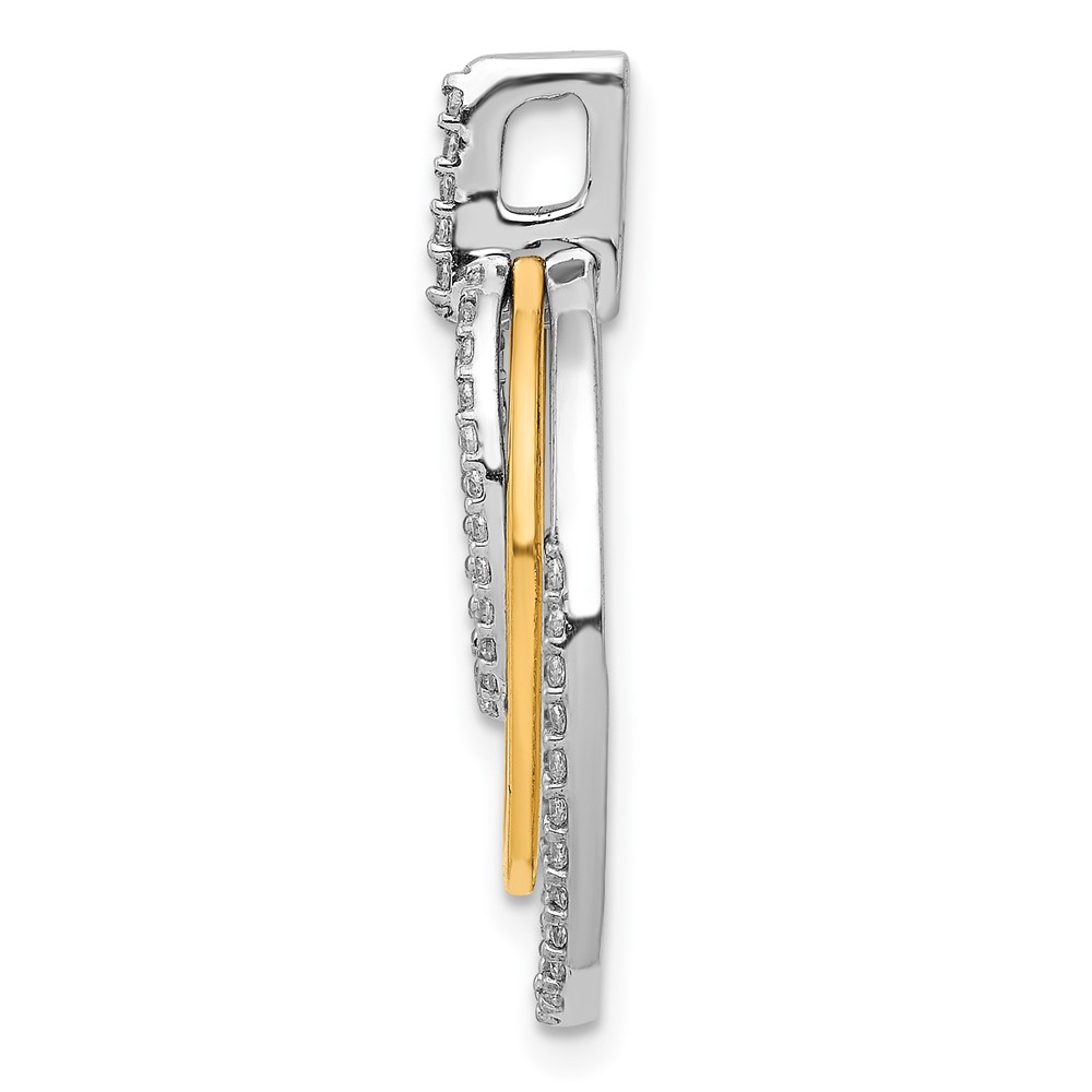 14k Two Tone 1/4 carat Lab Grown Diamond VS/SI+ G+ Complete Triple Oval Dangle Pendant - 1