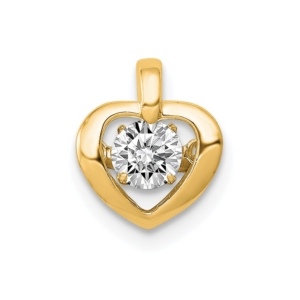 14k 1/4 carat Lab Grown Diamond VS/SI+ G+ Complete Vibrant Heart Pendant - 0
