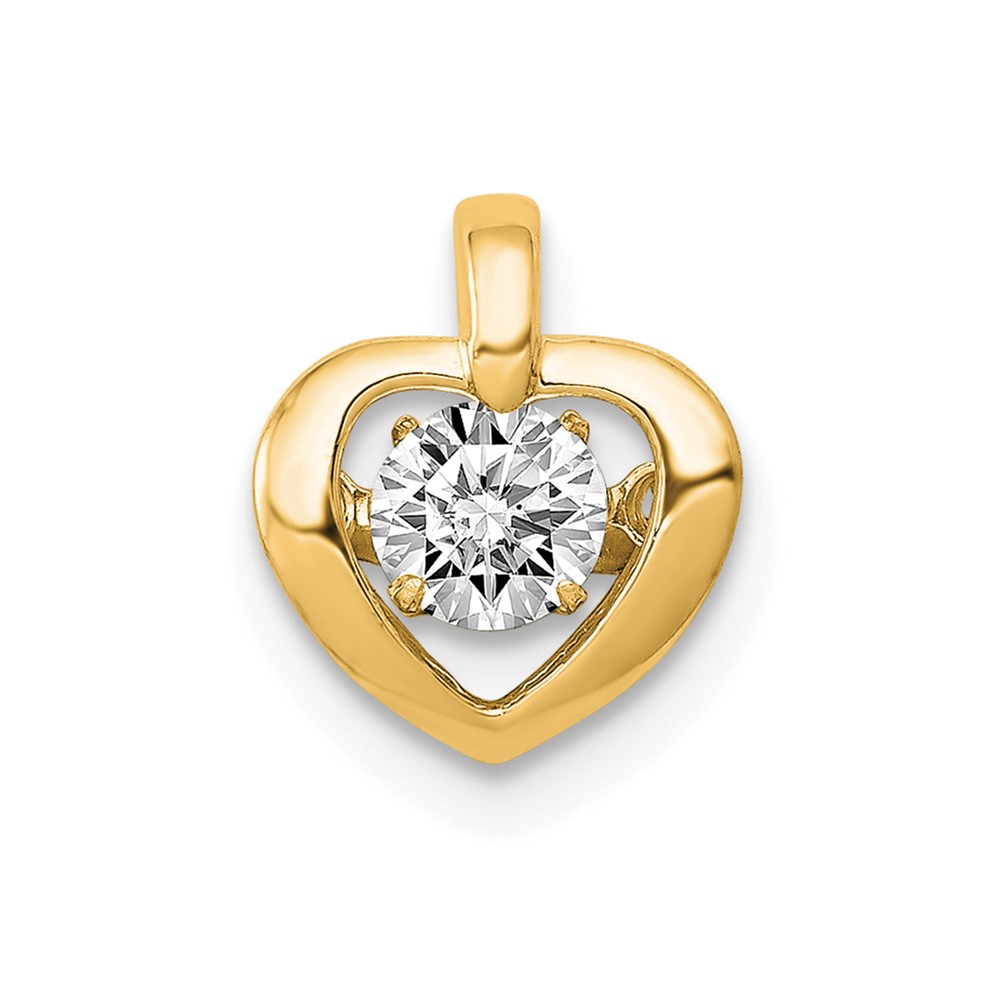 14k 1/4 carat Lab Grown Diamond VS/SI+ G+ Complete Vibrant Heart Pendant - 0