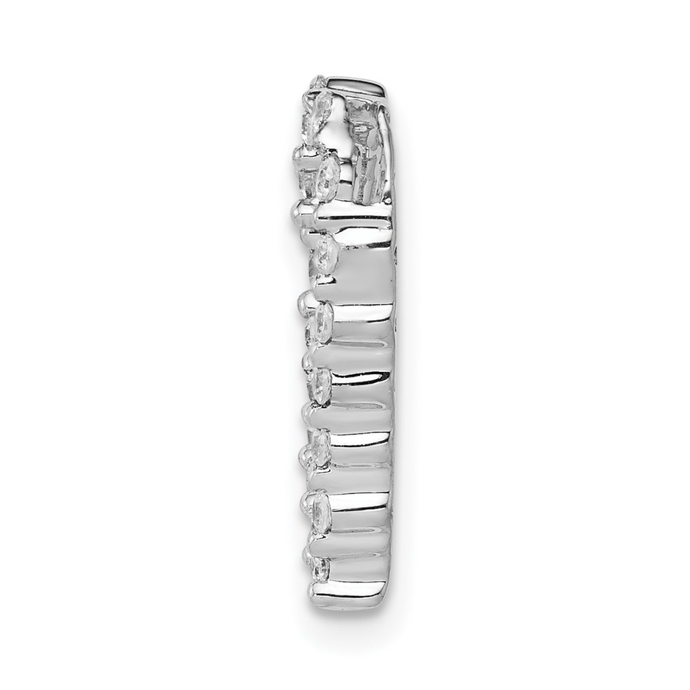 14k White Gold 1/5 carat Lab Grown Diamond VS/SI+ G+ Complete Heart Chain Slide Pendant - 1 14k White Gold 1/5 carat Lab Grown Diamond VS/SI+ G+ Complete Heart Chain Slide Pendant - 1