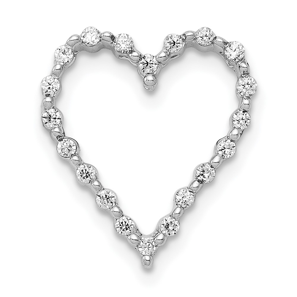 14k White Gold 1/5 carat Lab Grown Diamond VS/SI+ G+ Complete Heart Chain Slide Pendant - 0 14k White Gold 1/5 carat Lab Grown Diamond VS/SI+ G+ Complete Heart Chain Slide Pendant - 0