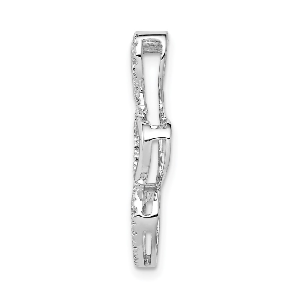 14k White Gold 1/10 carat Lab Grown Diamond VS/SI+ G+ Complete Triple Heart Chain Slide Pendant - 1