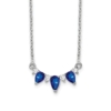 14k White Gold 1/8 carat Lab Grown Diamond VS/SI+ G+ and Created Sapphire Complete 18 inch Necklace - 0