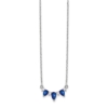 14k White Gold 1/8 carat Lab Grown Diamond VS/SI+ G+ and Created Sapphire Complete 18 inch Necklace - 1