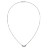 14k White Gold 1/8 carat Lab Grown Diamond VS/SI+ G+ and Created Sapphire Complete 18 inch Necklace - 3