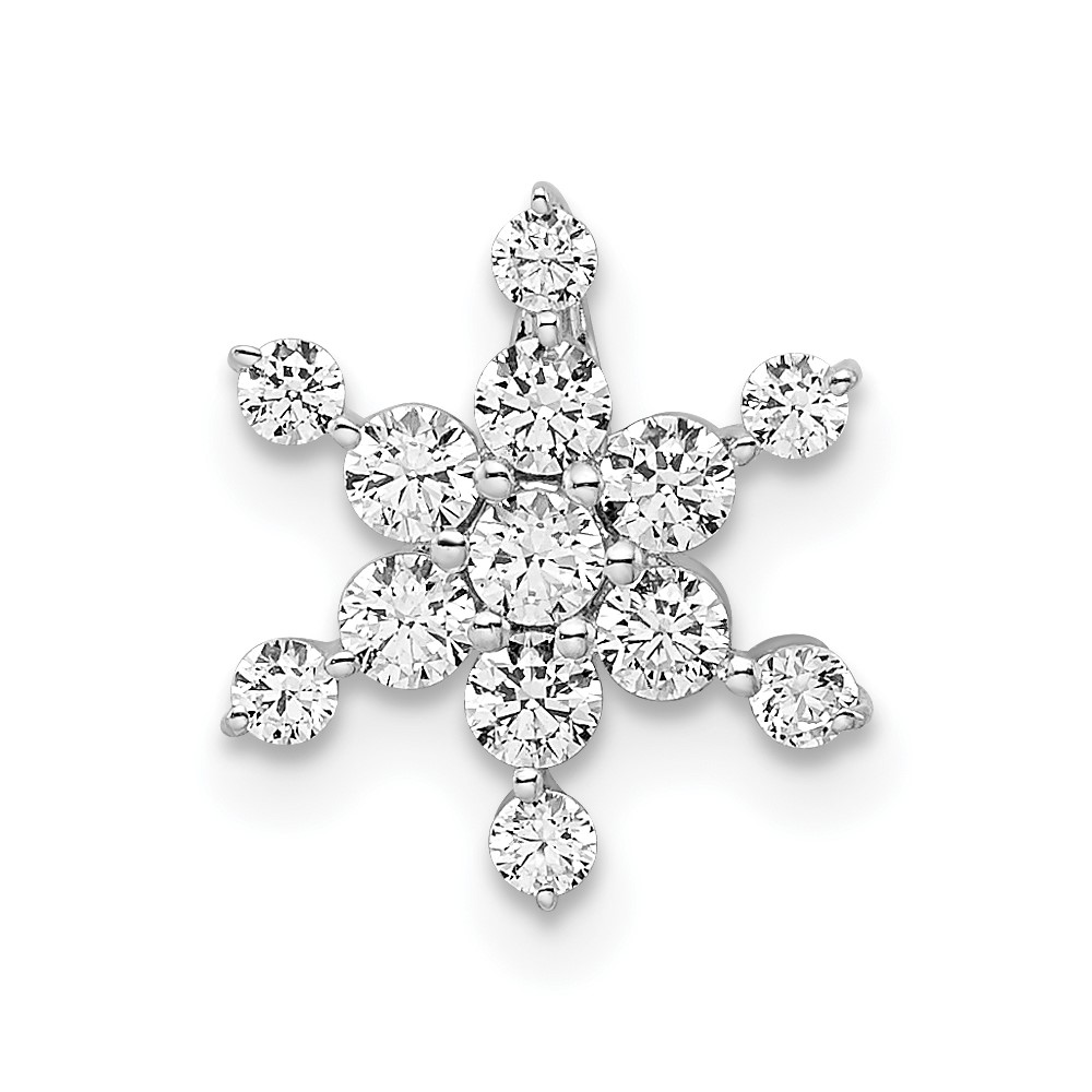14k White Gold 1/2 carat Lab Grown Diamond VS/SI+ G+ Complete Star Chain Slide Pendant - 0