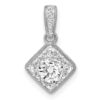 14k White Gold 1/2 carat Lab Grown Diamond VS/SI+ G+ Square Complete Vintage Pendant - 0