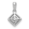 14k White Gold 1/2 carat Lab Grown Diamond VS/SI+ G+ Square Complete Vintage Pendant - 3