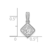 14k White Gold 1/2 carat Lab Grown Diamond VS/SI+ G+ Square Complete Vintage Pendant - 2