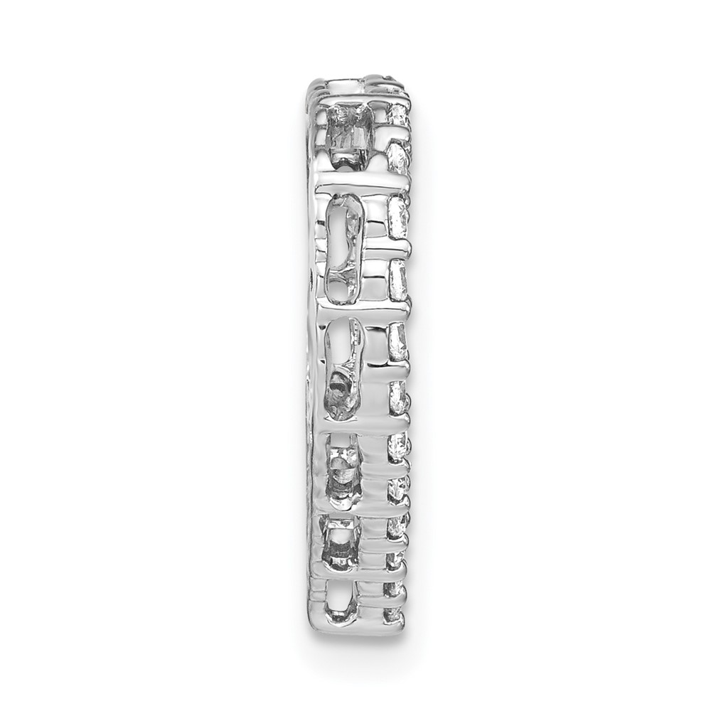 14k White Gold 1/2 carat Lab Grown Diamond VS/SI+ G+ Complete Heart Chain Slide Pendant - 1